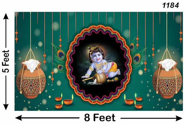 Multicolour_Polyester_Bal_Krishna_Matuki_Backdrop_Janmashtami_Cloth_For_Festival_/_Pooja_|_5*8