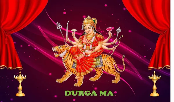 Multicolour_Polyester_Goddess_Durga_Mata_Backdrop_5Feet_8Feet_Cloth_For_Festival_/_Pooja_|_5*8