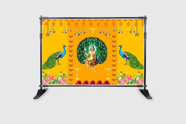 Multicolour_Polyester_The_Child_Form_Lord_Mayurapriya_Murugan_Backdrop_Cloth_For_Festival_/_Pooja_|_5*8