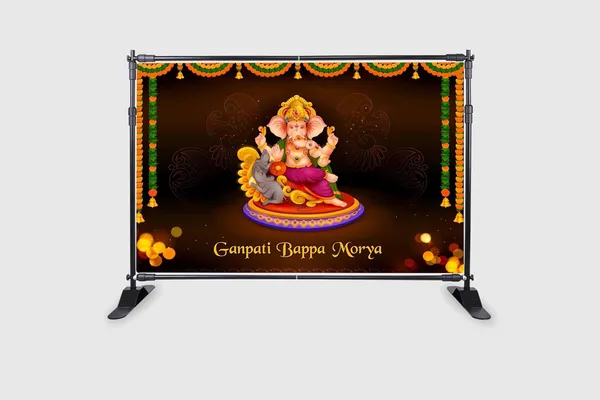 Multicolour_Polyester_Hanging_Marigold_Flower_Ganeshji_Especially_Ganesha_Backdrop_Cloth_For_Festival_/_Pooja_|_5*8