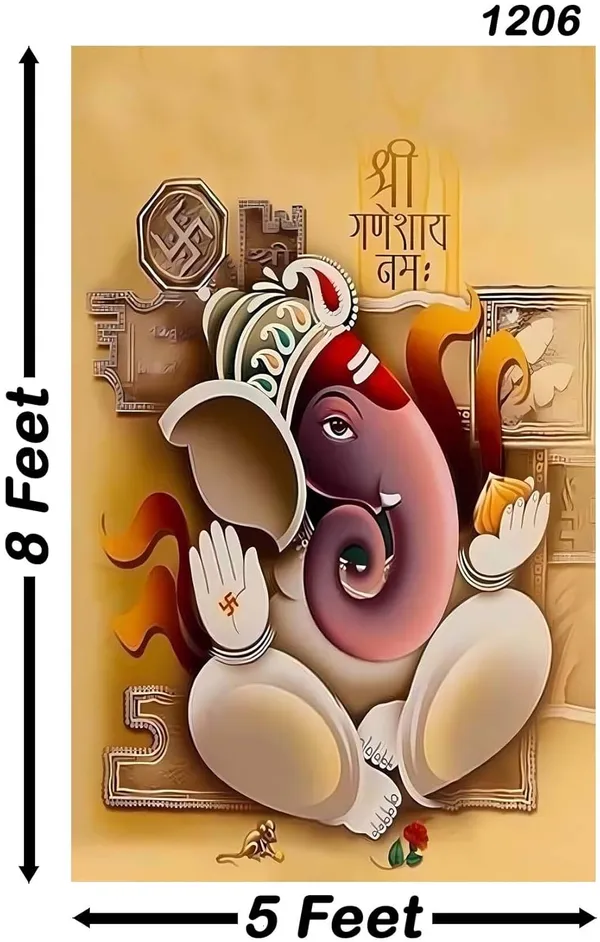 Multicolour_Polyester_Lord_Ganeshji_Backdrop_Cloth_For_Festival_/_Pooja_|_8*5