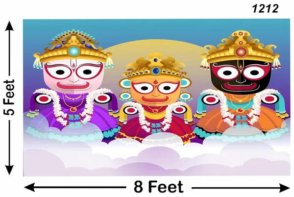 Multicolour_Polyester_Lord_Jagannath_God_Rathyatra_Backdrop_5Feet_Cloth_For_Festival_/_Pooja_|_5*8