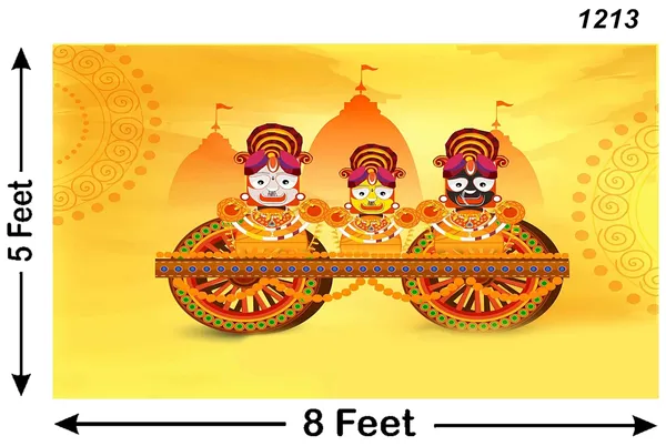 Multicolour_Polyester_Lord_Jagannath_Rathyatra_Backdrop_5Feet_8Feet_Cloth_For_Festival_/_Pooja_|_5*8