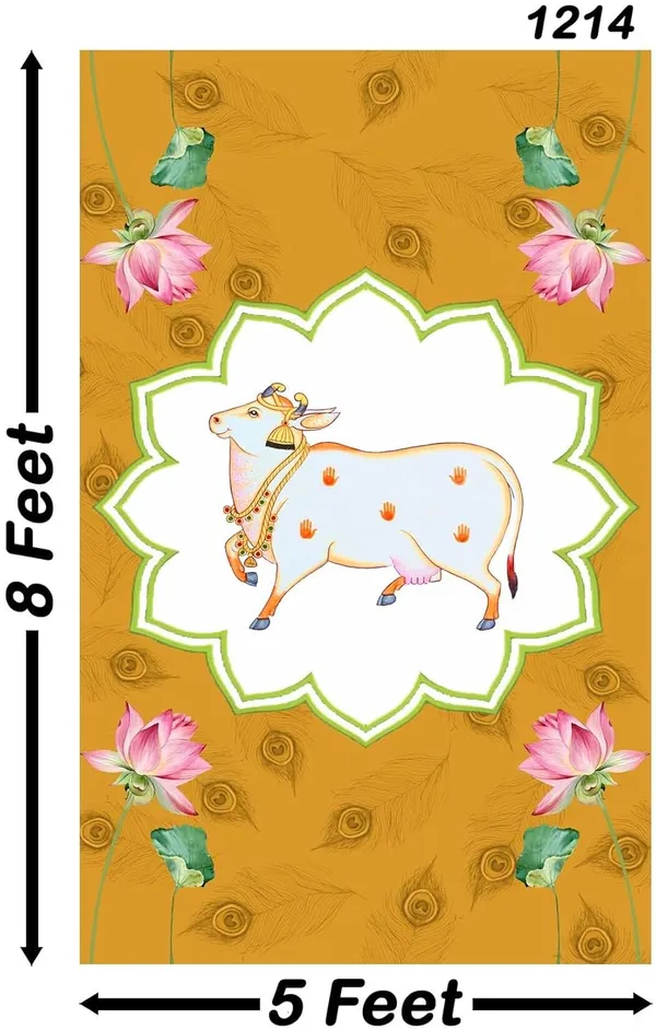 Multicolour_Polyester_Gomatha_Lotus_Flower_Backdrop_Cloth_For_Festival_/_Pooja_|_8*5