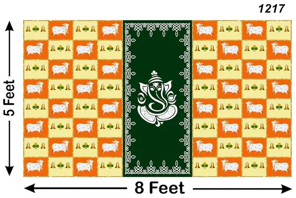 Multicolour_Polyester_Ganeshji_Cows_Backdrop_Cloth_For_Festival_/_Pooja_|_5*8