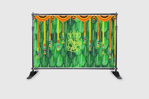Yellow_Polyester_Banana_Leaf_Hanging_Flower_Ganeshji_Backdrop_Cloth_For_Festival_/_Pooja_|_5*8