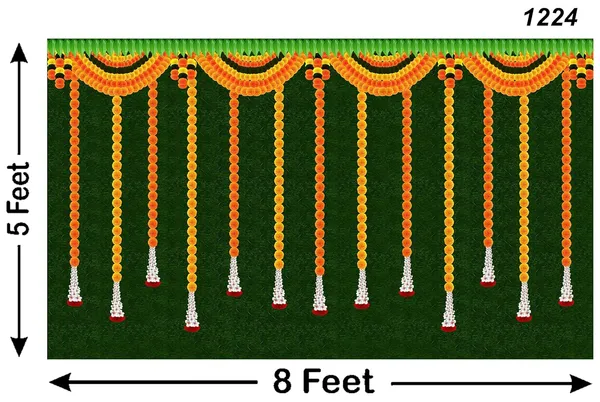 Green_Polyester_Hanging_Flower_Grass_Backdrop_Cloth_For_Festival_/_Pooja_|_5*8