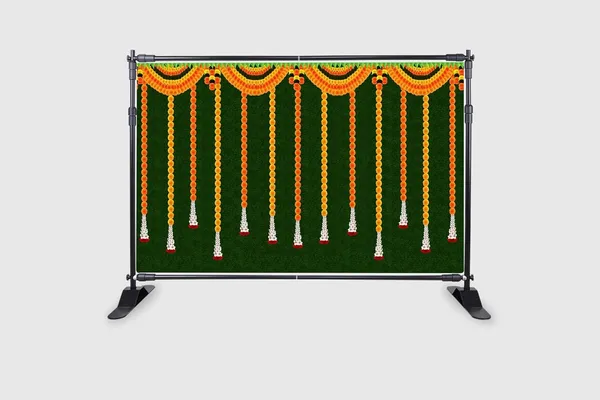 Green_Polyester_Hanging_Flower_Grass_Backdrop_Cloth_For_Festival_/_Pooja_|_5*8