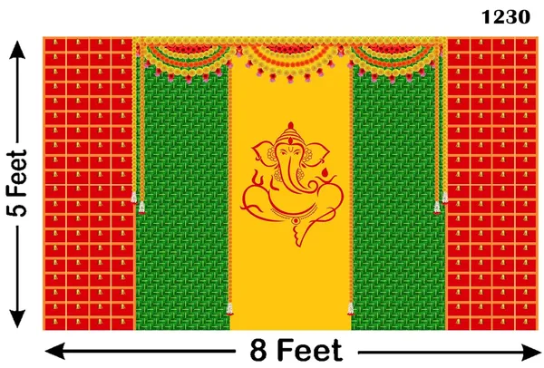 Multicolour_Polyester_Weaved_Coconut_Leaf_Ganeshji_Backdrop_Function_Cloth_For_Festival_/_Pooja_|_5*8