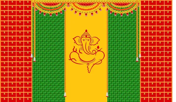 Multicolour_Polyester_Weaved_Coconut_Leaf_Ganeshji_Backdrop_Function_Cloth_For_Festival_/_Pooja_|_5*8