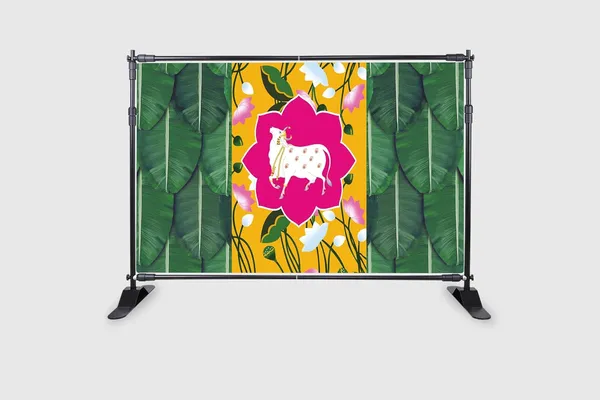Multicolour_Polyester_Cow_Lotus_Flower_Banana_Leaf_Backdrop_Cloth_For_Festival_/_Pooja_|_5*8