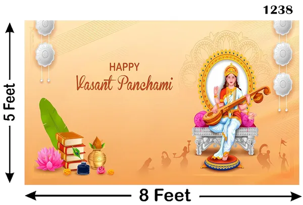 Multicolour_Polyester_Happy_Vasant_Panchmi_Goddess_Sarsawati_Backdrop_Cloth_For_Festival_/_Pooja_|_5*8