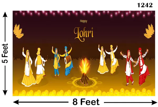 Multicolour_Polyester_Happy_Lohri_Backdrop_Cloth_For_Festival_/_Pooja_|_5*8
