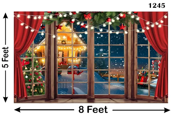 Multicolour_Polyester_Window_Snowy_Light_Christmas_Tree_Cartoon_Backdrop_Cloth_For_Festival_/_Pooja_|_5*8