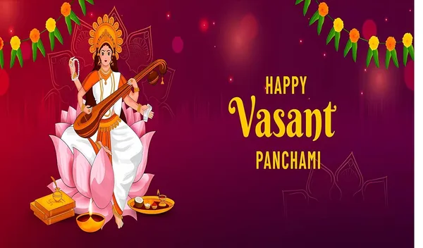 Multicolour_Polyester_Happy_Vasant_Panchmi_Goddess_Sarswatiji_Backdrop_Cloth_For_Festival_/_Pooja_|_5*8