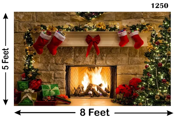 Multicolour_Polyester_Christmas_Fireplace_Tapestry_Wall_Hanging_Backdrop_Cloth_For_Festival_/_Pooja_|_5*8