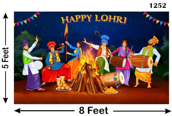 Multicolour_Polyester_Happy_Lohri_Backdrop_Cloth_For_Festival_/_Pooja_|_5*8