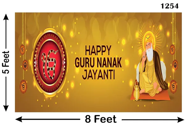 Multicolour_Polyester_Happy_Guru_Nanak_Jayanti_Backdrop_Cloth_For_Festival_/_Pooja_|_5*8