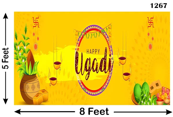 Multicolour_Polyester_Happy_Ugadi_The_New_Year_Day_Backdrop_Cloth_For_Festival_/_Pooja_|_5*8