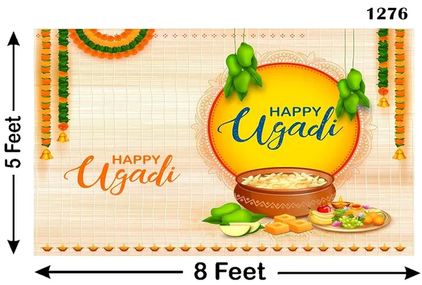 Multicolour_Polyester_Happy_Ugadi_The_New_Year_Day_Backdrop_Cloth_For_Festival_/_Pooja_|_5*8