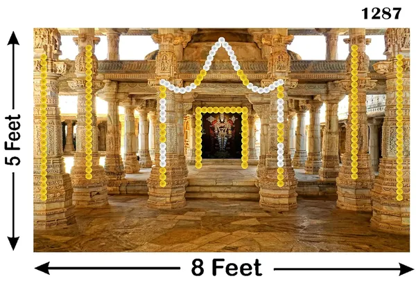 Multicolour_Polyester_Venketeshwar_Balaji_Temple_Backdrop_5Feet_8Feet_Cloth_For_Festival_/_Pooja_|_5*8