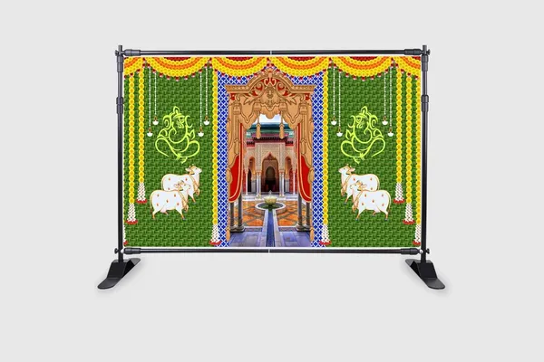 Multicolour_Polyester_Weaved_Coconut_Leaf_Cows_Ganeshji_Backdrop_Cloth_For_Festival_/_Pooja_|_5*8