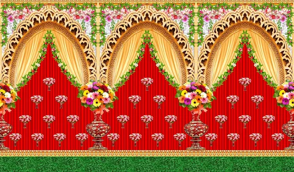 Multicolour_Polyester_Decorative_Flower_Backdrop_Cloth_For_Festival_/_Pooja_|_5*8