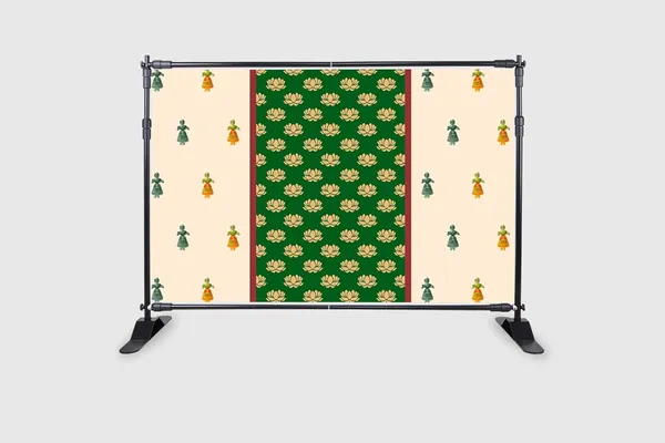 Green_Polyester_Lotus_Backdrop_Cloth_For_Festival_/_Pooja_|_5*8