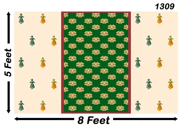 Green_Polyester_Lotus_Backdrop_Cloth_For_Festival_/_Pooja_|_5*8