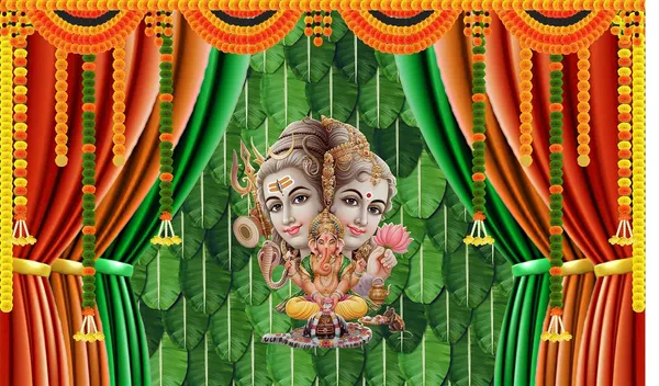 Multicolour_Polyester_Lord_Shiv_Parivar_Backdrop_Cloth_For_Festival_/_Pooja_|_5*8
