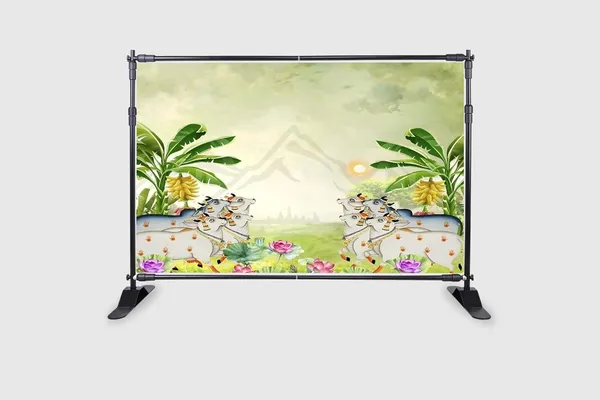 Multicolour_Polyester_Cows_Leaves_Photography_Backdrops_Nature_Backdrop_Cloth_For_Festival_/_Pooja_|_5*8