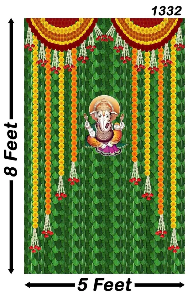 Multicolour_Polyester_Weaved_Coconut_Leaf_Ganeshji_Backdrop_Cloth_For_Festival_/_Pooja_|_8*5