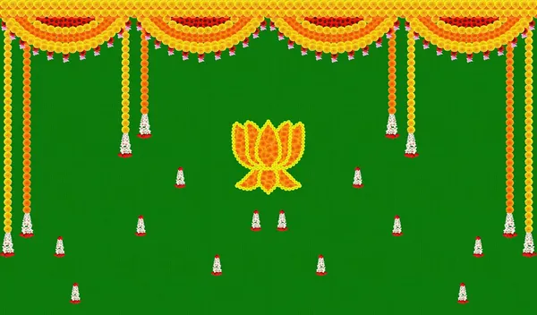 Green_Polyester_Lotus_Backdrop_Cloth_For_Festival_/_Pooja_|_5*8