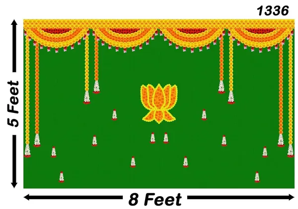 Green_Polyester_Lotus_Backdrop_Cloth_For_Festival_/_Pooja_|_5*8