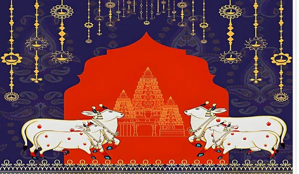 Multicolour_Polyester_Holy_Cow_Temple_Backdrop_Cloth_For_Festival_/_Pooja_|_5*8