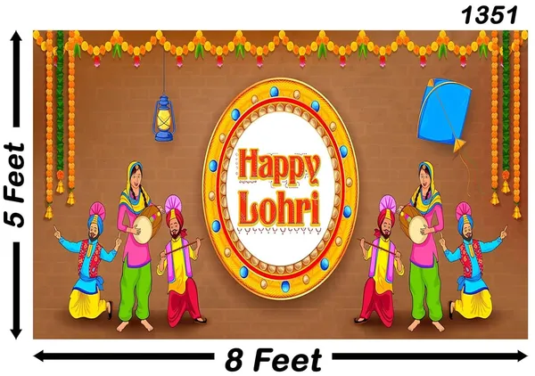 Multicolour_Polyester_Happy_Lohri_Backdrop_Cloth_For_Festival_/_Pooja_|_5*8