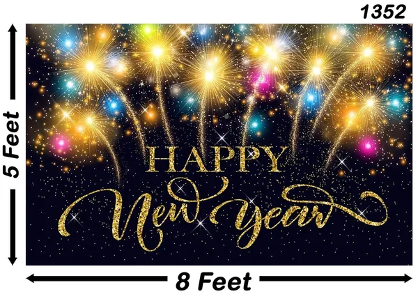 Gold_&_Black_Polyester_Happy_New_Year_Theme_Backdrop_Cloth_For_Festival_/_Pooja_|_5*8