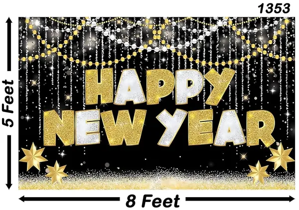 Gold_&_Black_Polyester_Happy_New_Year_Banner_Backdrop_Cloth_For_Festival_/_Pooja_|_5*8