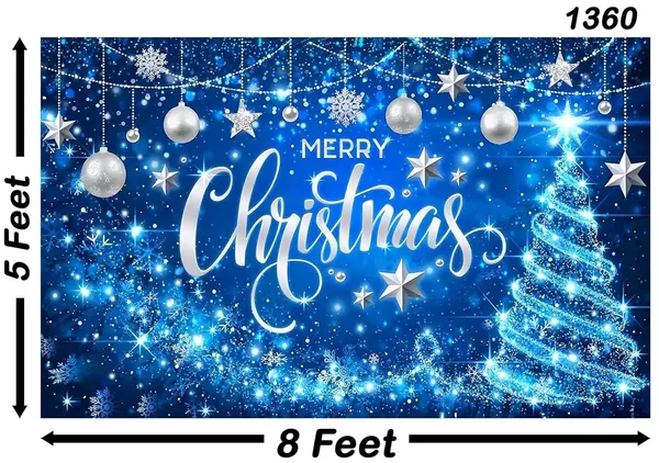 Blue_Polyester_Merry_Christmas_Backdrop_Glitter_Bokeh_Cloth_For_Festival_/_Pooja_|_5*8