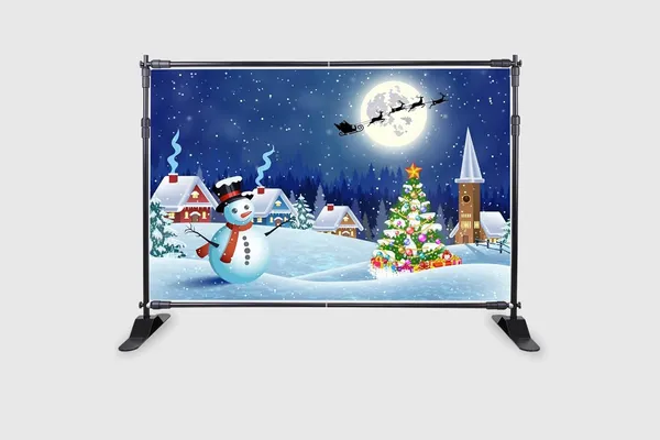 Multicolour_Polyester_Christmas_Landscape_Tree_Snowman_Giftbox_Backdrop_Cloth_For_Festival_/_Pooja_|_5*8