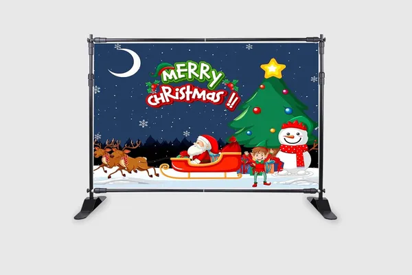Multicolour_Polyester_Merry_Christmas_Sleigh_Snowman_Santa_Claus_Backdrop_Cloth_For_Festival_/_Pooja_|_5*8