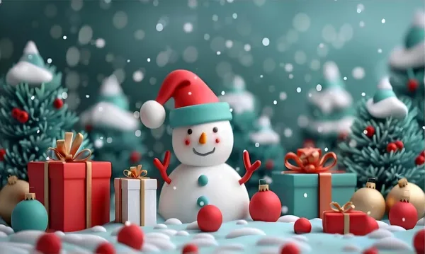 Multicolour_Polyester_Teddy_Bear_Santa_Hat_Christmas_Gift_Backdrop_Cloth_For_Festival_/_Pooja_|_5*8