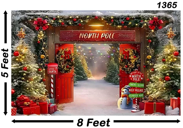 Multicolour_Polyester_Christmas_Backdrop_Winter_Forest_Wooden_Barn_Cloth_For_Festival_/_Pooja_|_5*8