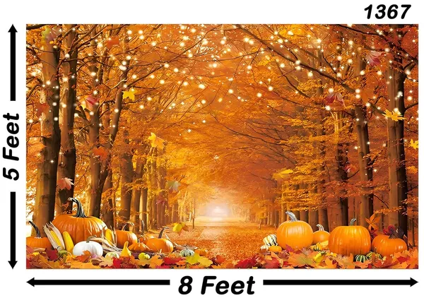 Orange_Polyester_Fall_Photography_Backdrop_Autumn_Maple_Leaves_Cloth_For_Festival_/_Pooja_|_5*8