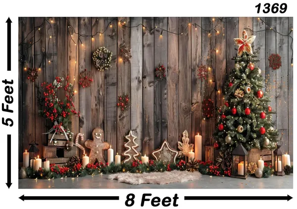 Multicolour_Polyester_Christmas_Backdrop_Tree_Gifts_Lights_Cloth_For_Festival_/_Pooja_|_5*8