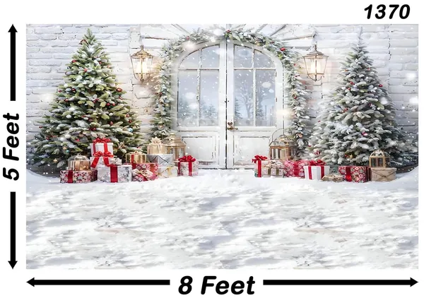 White_Polyester_Christmas_Backdrops_Pictures_Trees_Backdrop_Cloth_For_Festival_/_Pooja_|_5*8
