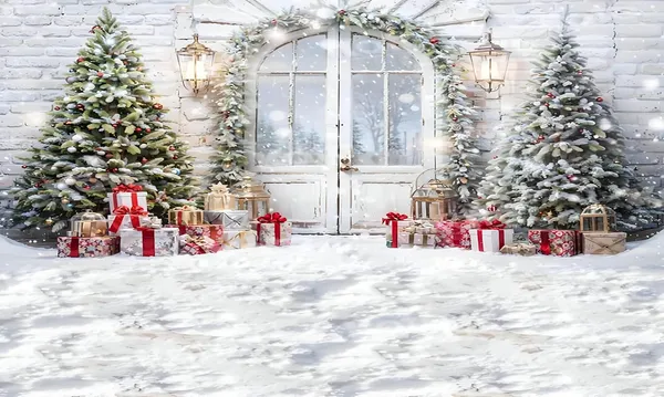 White_Polyester_Christmas_Backdrops_Pictures_Trees_Backdrop_Cloth_For_Festival_/_Pooja_|_5*8