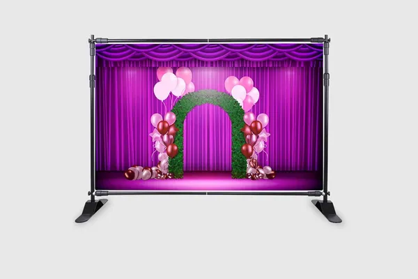 Pink_Polyester_Party_Backdrop_Cloth_For_Festival_/_Pooja_|_5*8