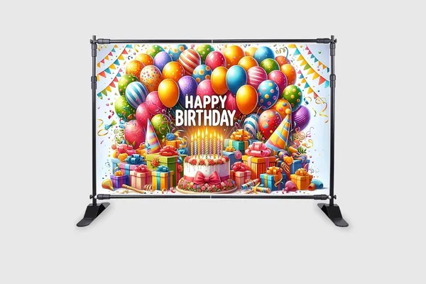 Multicolour_Polyester_Balloon_Cake_Themed_Happy_Birthday_Backdrop_Cloth_For_Festival_/_Pooja_|_5*8