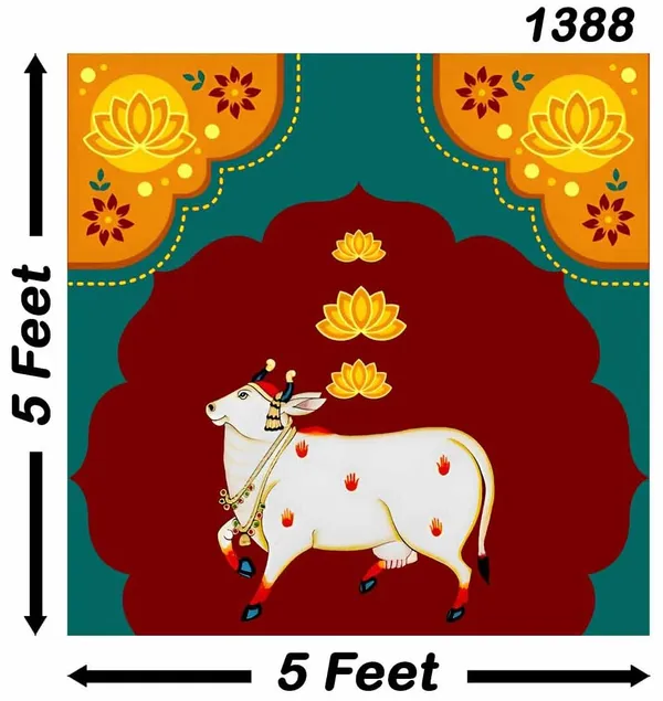 Multicolour_Polyester_Holy_Cow_Kamdhenu_Divine_Pichwai_Backdrop_Cloth_For_Festival_/_Pooja_|_5*5